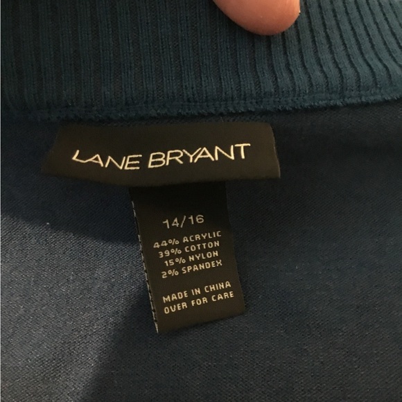 Vintage EUC Lane Bryant Blue Cropped Button Front Long Sleeve Blue Sweater - Picture 2 of 9